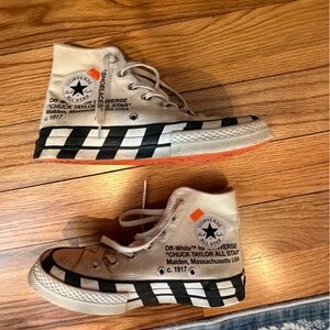Off white Converse Kids High-Top Sneakers - Off-White and Black